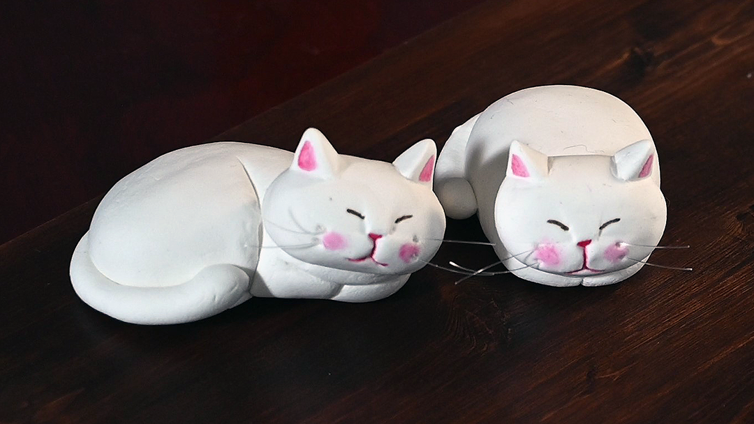 粘土猫の制作講座  – 箱座り猫 – IROHASHOP JAPAN